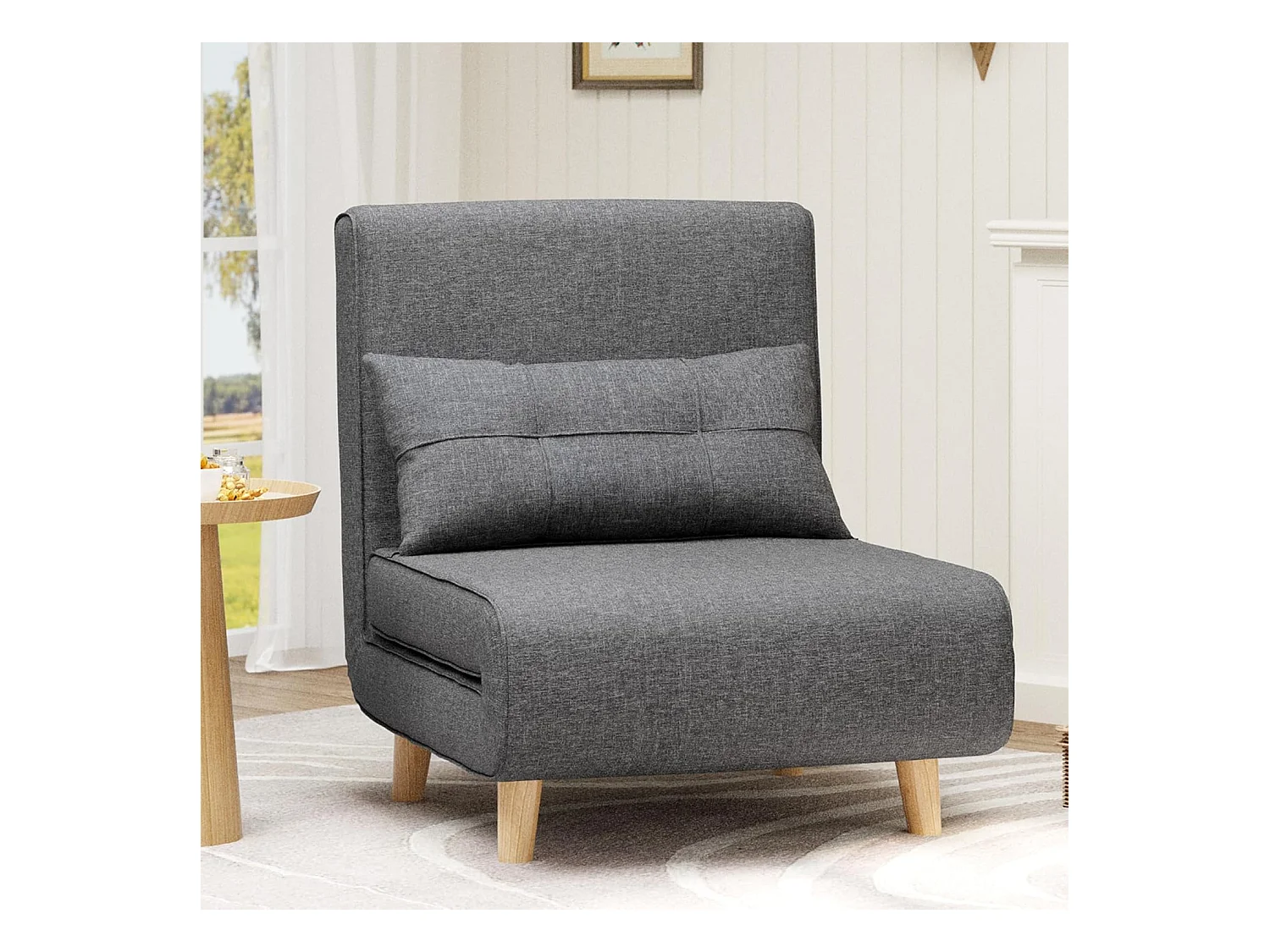 Fauteuil Convertible Bealife Fauteuil Lit Canapé 1 Place Chaise Longue Coussin Réglable Pliante AR50