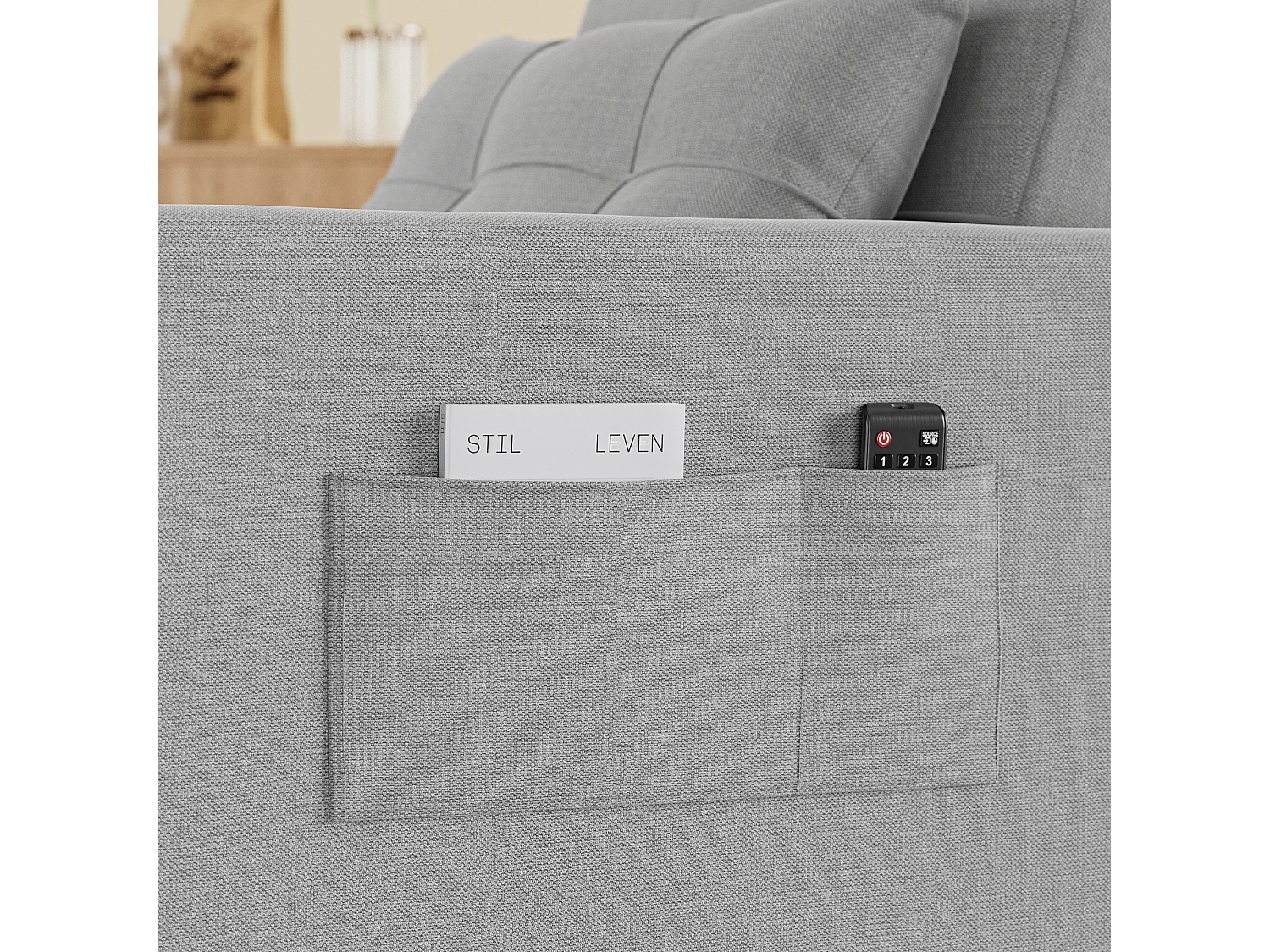 Bealife convertibele bank, 1 - persoons slaapbank, fauteuil, ligstoel, verstelbaar kussen, opbergruimte, wielen, vouwbaar AR22 - G