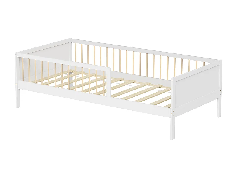 MINEA | Lit avec barrière PEPITO 90x190 cm (matelas non inclus)