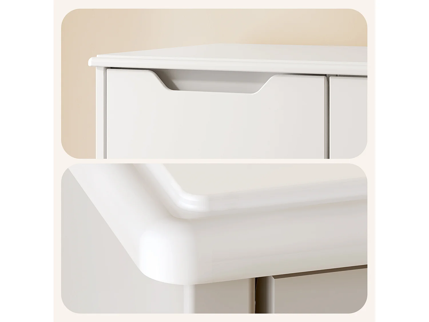 Commode Chambre Bealife 5 Tiroirs Meuble de Rangement Chambre Salon Porche Poignée Intégrée Dispositif Anti-trébuchement