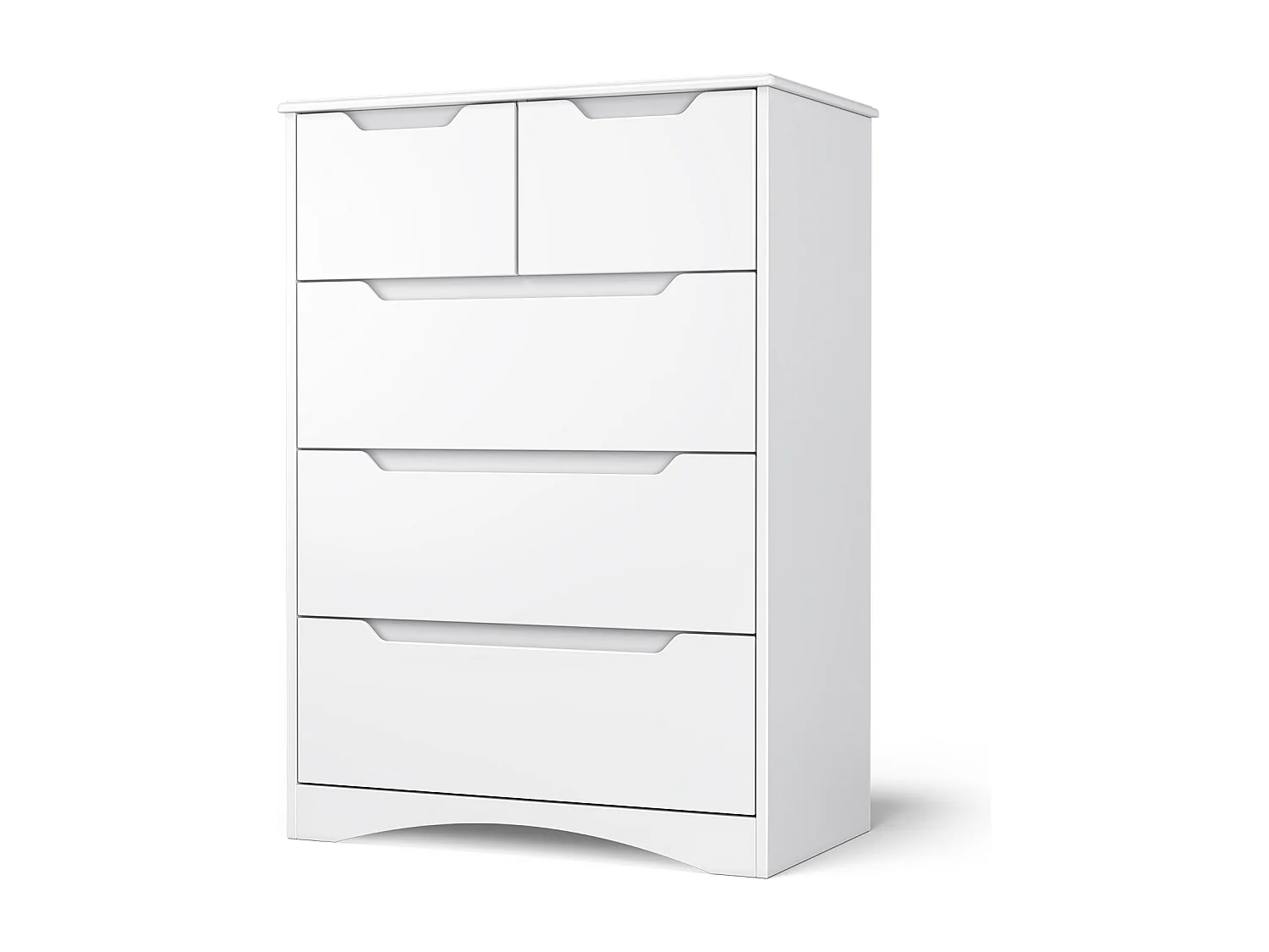 Commode Chambre Bealife 5 Tiroirs Meuble de Rangement Chambre Salon Porche Poignée Intégrée Dispositif Anti-trébuchement