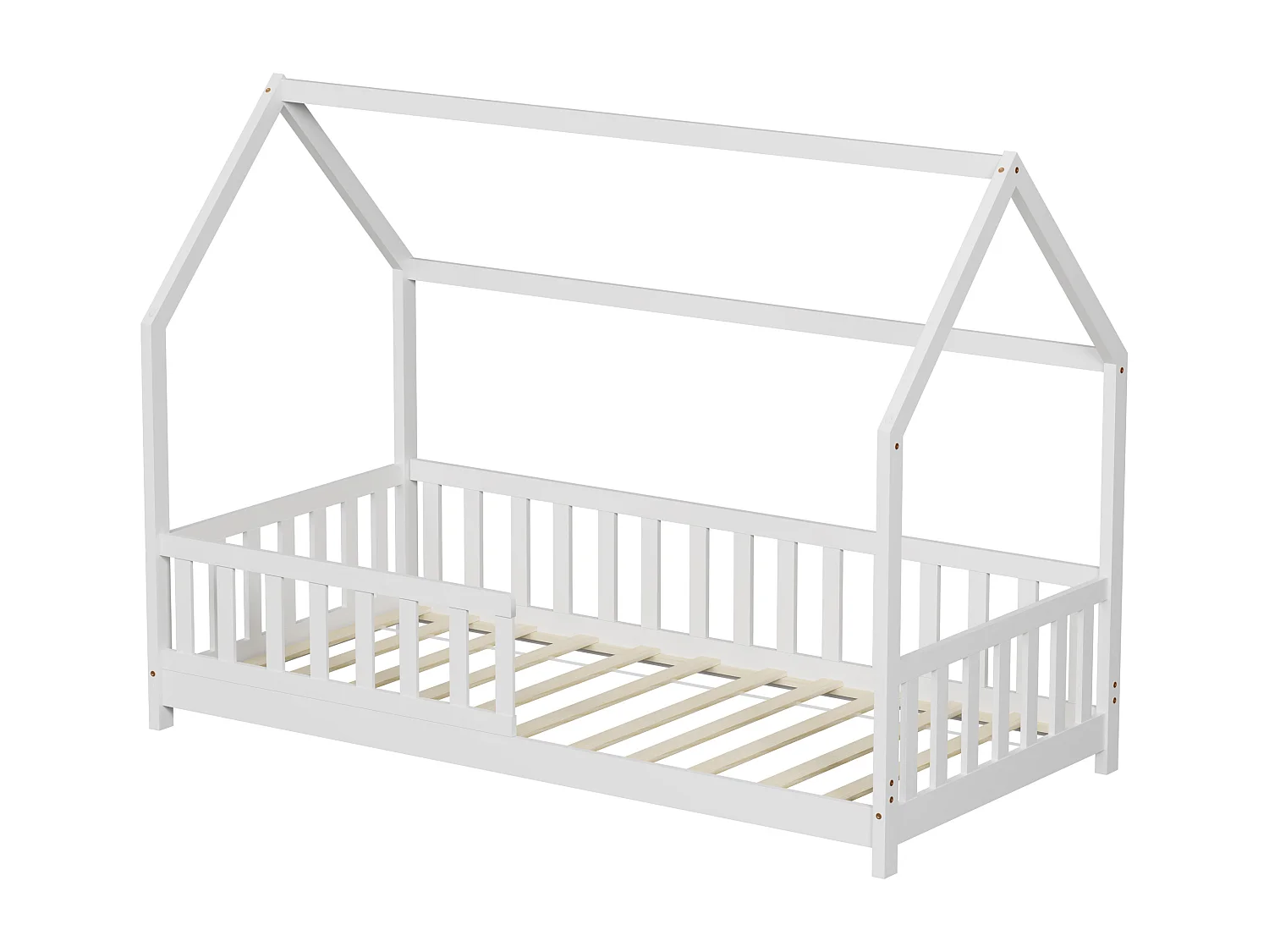 MINEA | Lit cabane avec barrière TCHOUPI 90x190 cm (matelas non inclus)