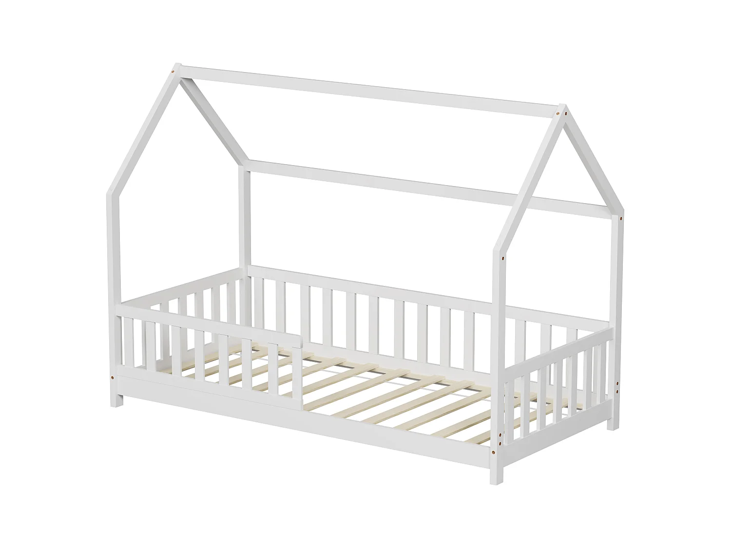 MINEA | Lit cabane avec barrière TCHOUPI 90x190 cm (matelas non inclus)