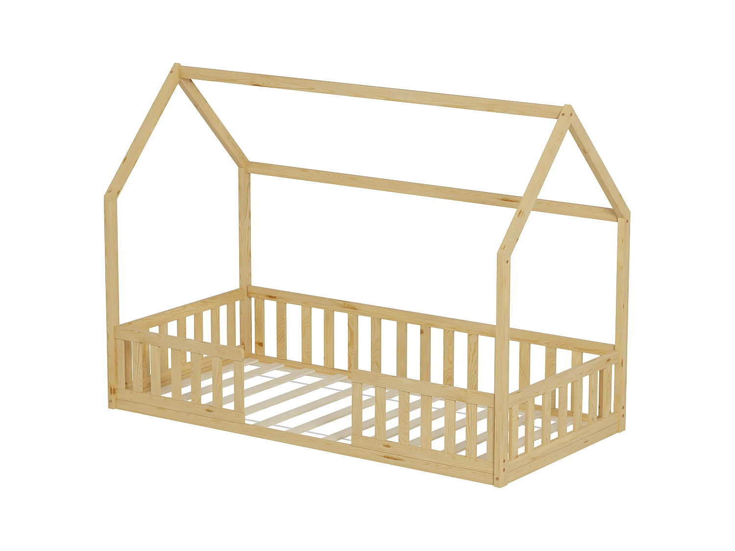MINEA | Lit cabane avec barrière NID ENCHANTE 90x190 cm (matelas non inclus)