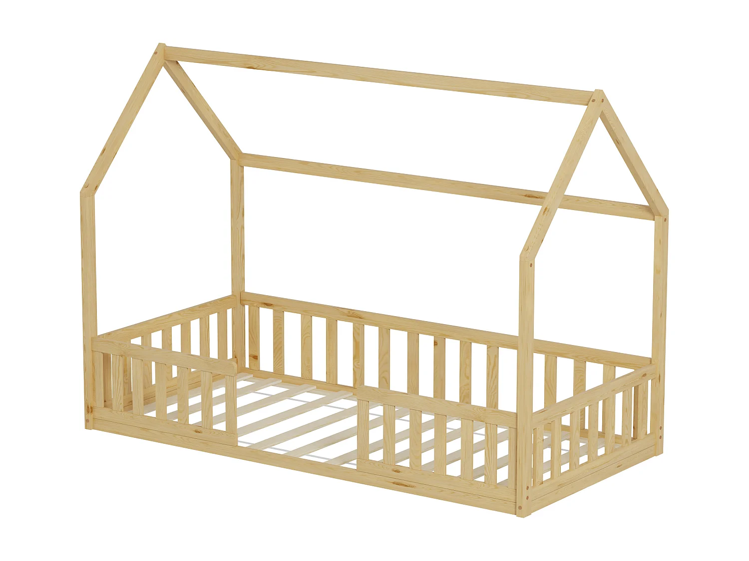 MINEA | Lit cabane avec barrière NID ENCHANTE 90x190 cm (matelas non inclus)