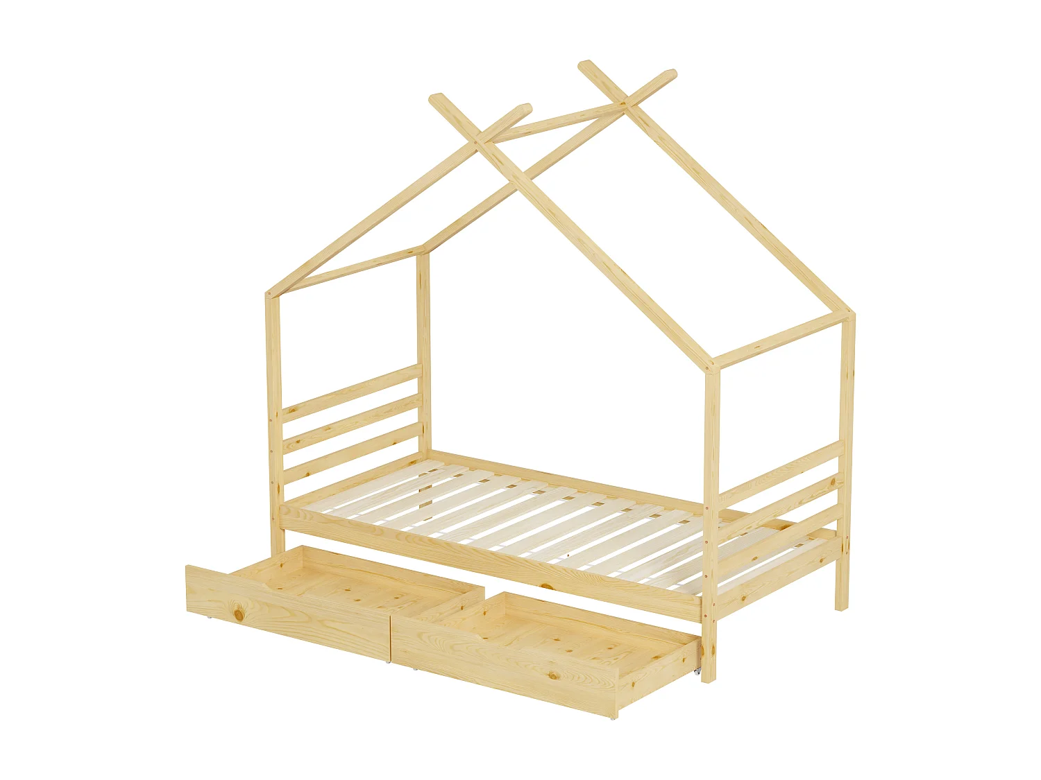 MINEA | Lit cabane avec tiroir BAMBINO 90x190 cm (matelas non inclus)