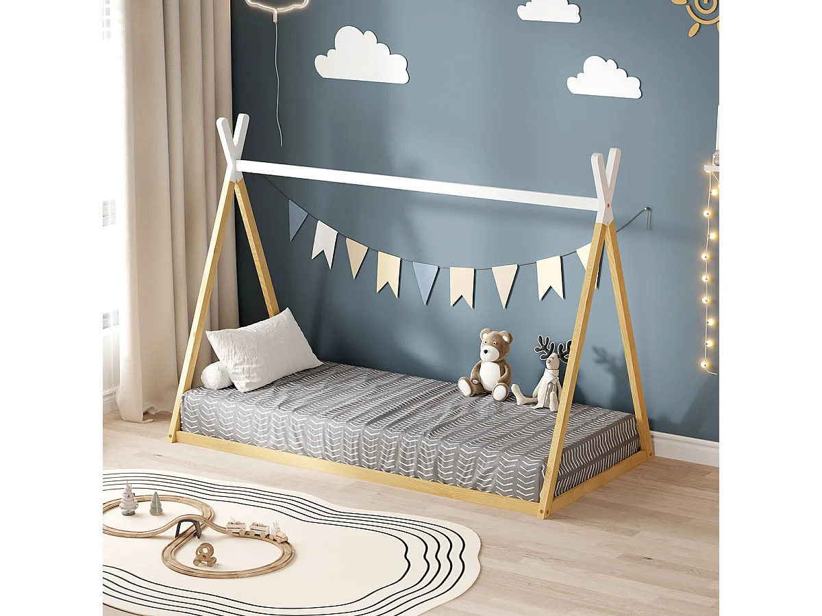 MINEA | Lit tipi INDY 90x190 cm (matelas non inclus)