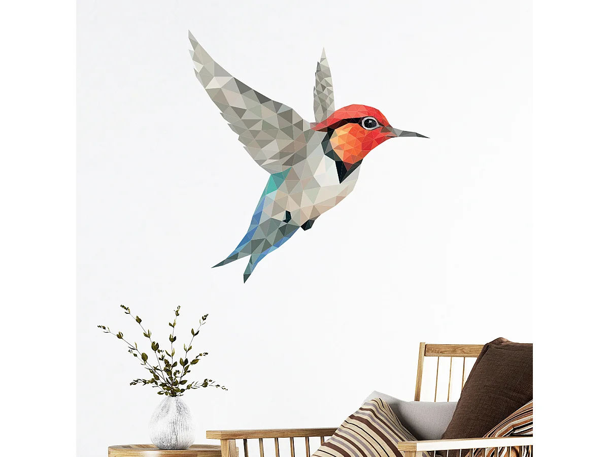 Sticker origami colibri 50 x 50 cm