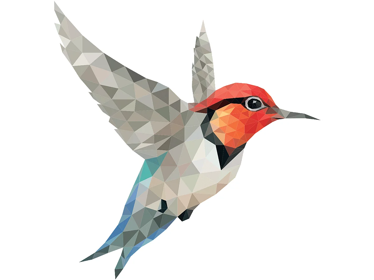 Sticker origami colibri 50 x 50 cm