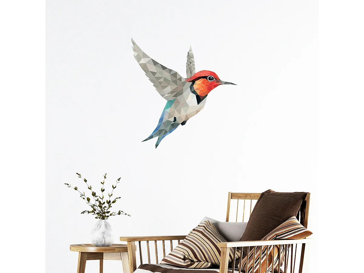 Sticker origami colibri 50 x 50 cm