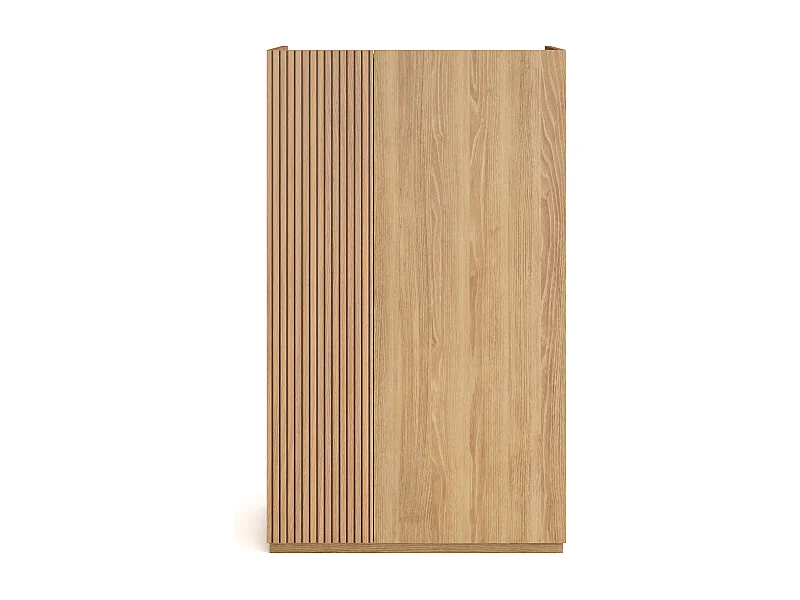 Meuble à chaussures/rangement - H122cm x L70cm x P35cm chêne porte impress lattes - Akra