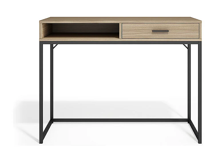 Bureau 1 tiroir - H79cm x L105cm x P48cm noyer clair - Canterbury