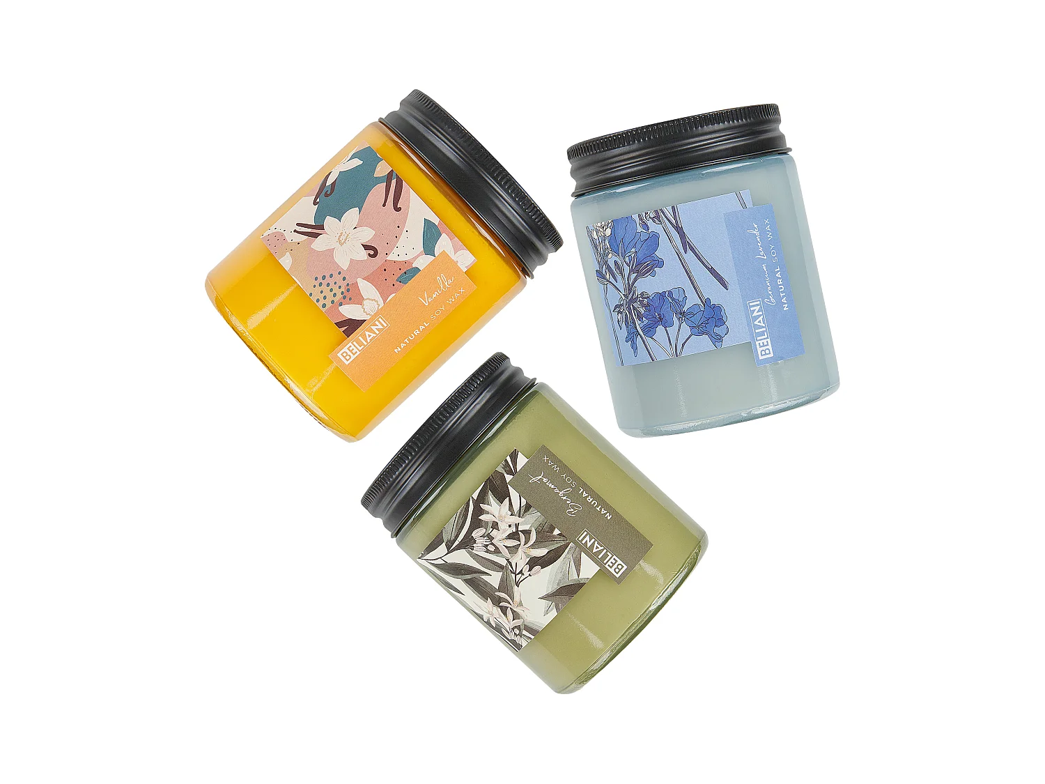 Duftkerzen 3er Set FRUITY BLOOM Sojawachs Frische Note Blumige Note