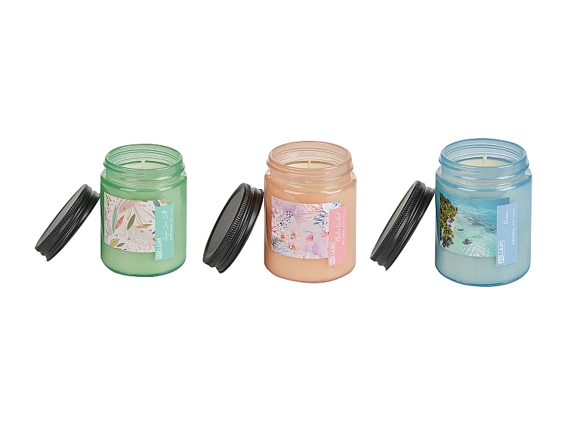 Set van 3 geurkaarsen FRUITY BLOOM Soja wax Frisse geurnoten Bloemige geurnoten