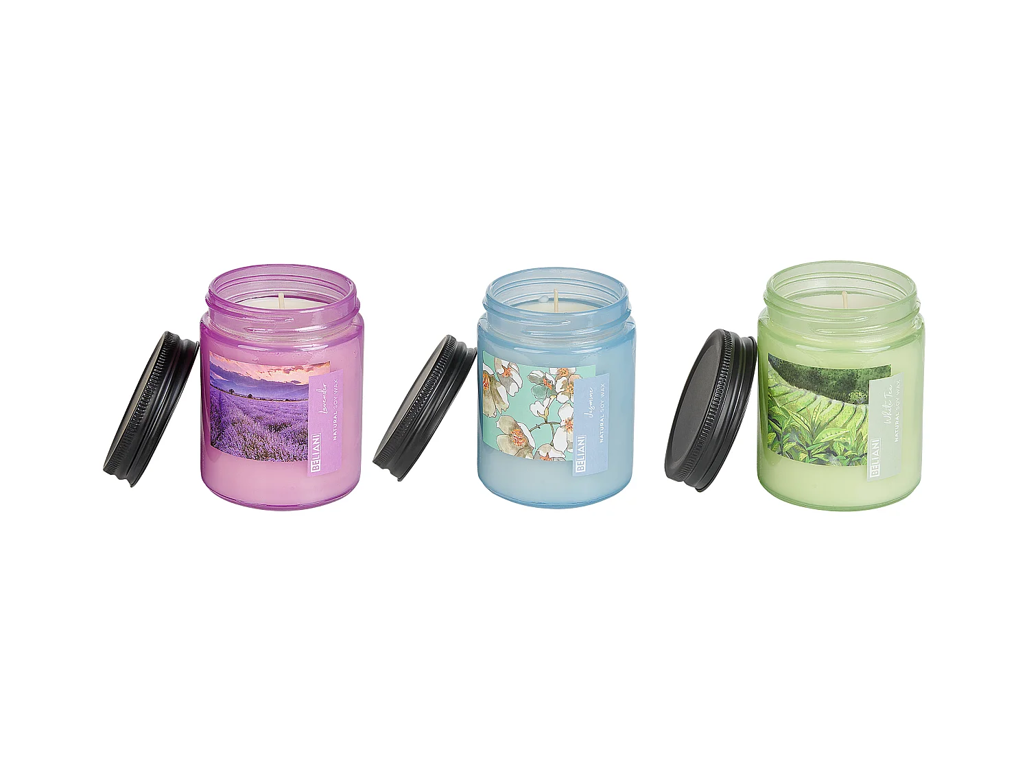 Duftkerzen 3er Set FRUITY BLOOM Sojawachs Frische Note Blumige Note