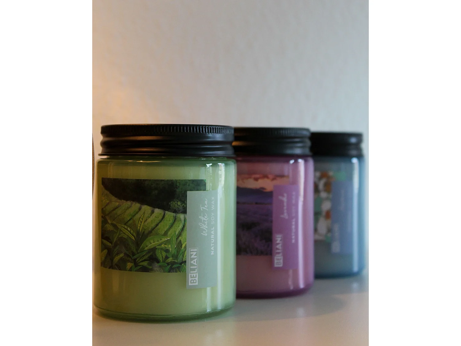 Lot de 3 bougies parfumées FRUITY BLOOM Cire de soja Notes florales Notes de fraîcheur