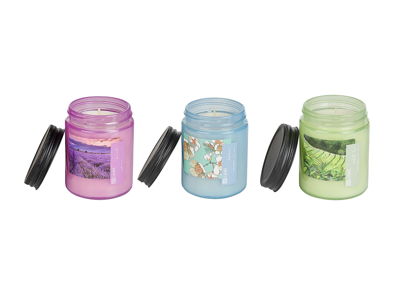 Duftkerzen 3er Set FRUITY BLOOM Sojawachs Frische Note Blumige Note