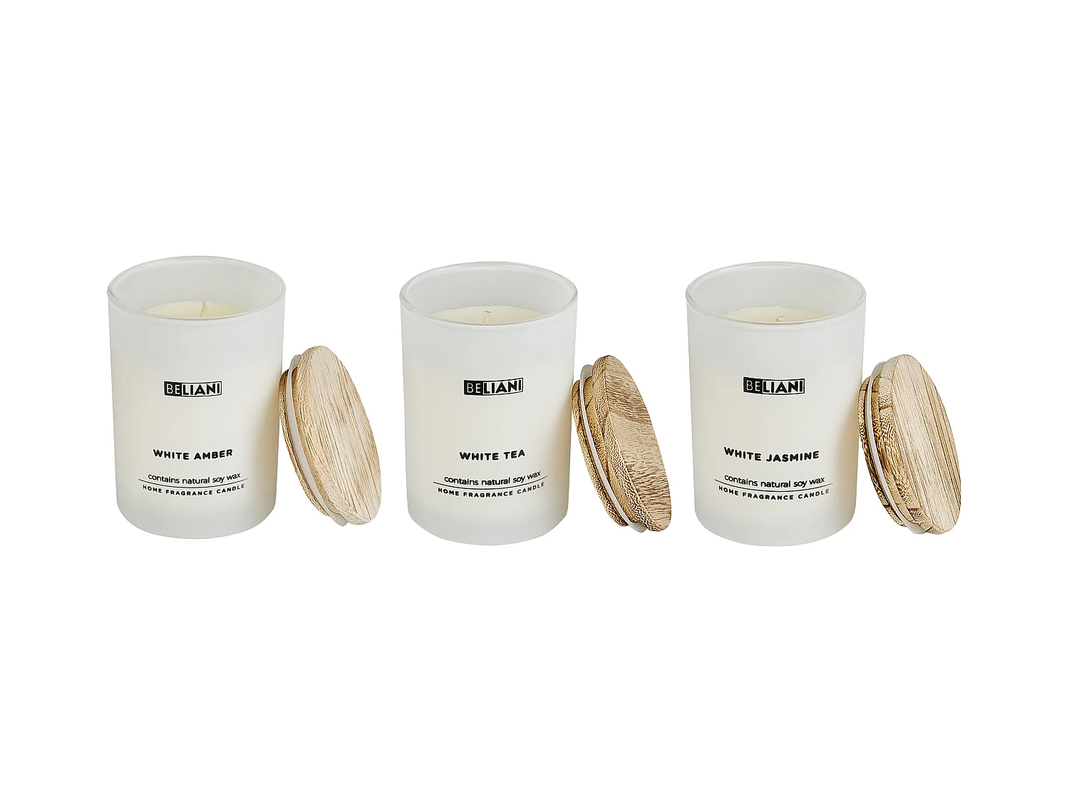 Lot de 3 bougies parfumées SIMPLICITY Cire de soja Notes florales Notes de fraîcheur