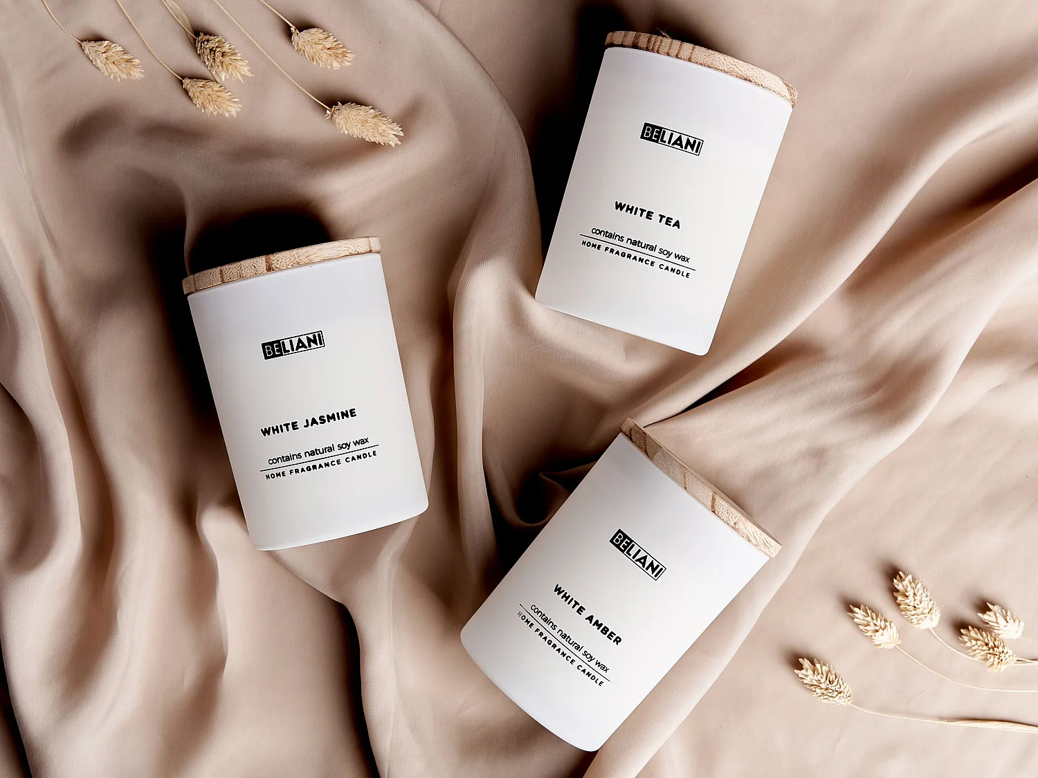 Set van 3 geurkaarsen SIMPLICITY Soja wax Frisse geurnoten Bloemige geurnoten