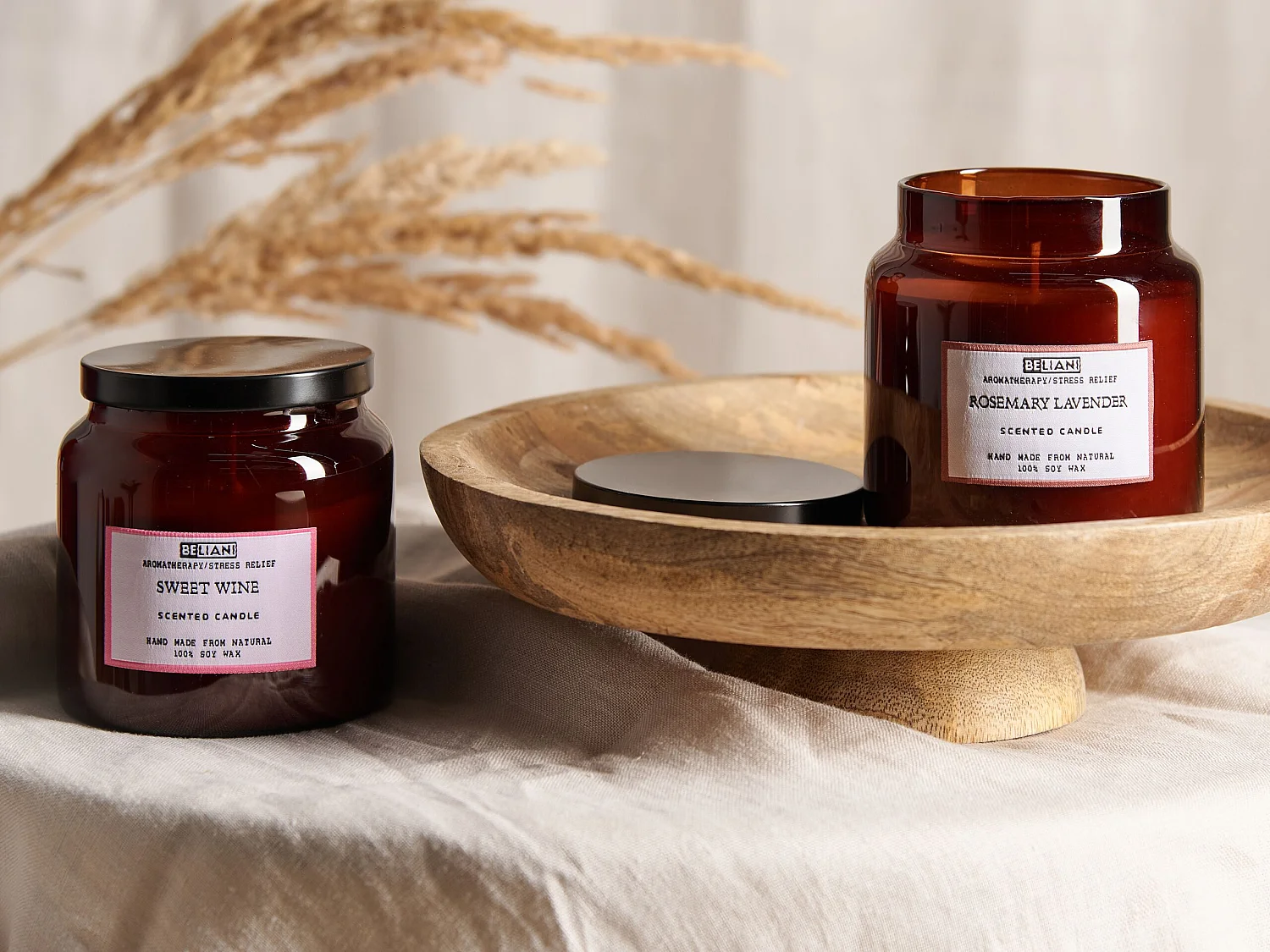 Lot de 2 bougies parfumées ABSOLUTE ALCHEMY Cire de soja Notes de fraîcheur