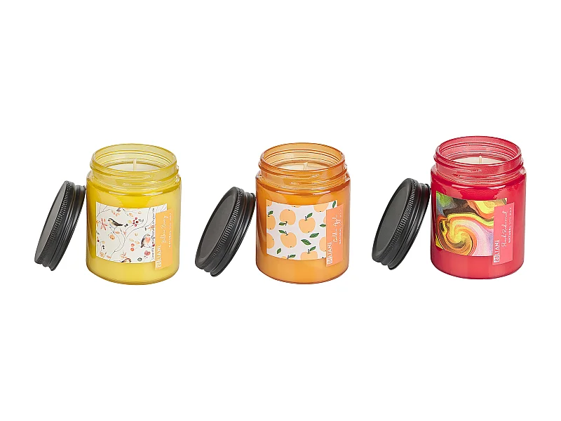 Duftkerzen 3er Set FRUITY BLOOM Sojawachs Fruchtige Note