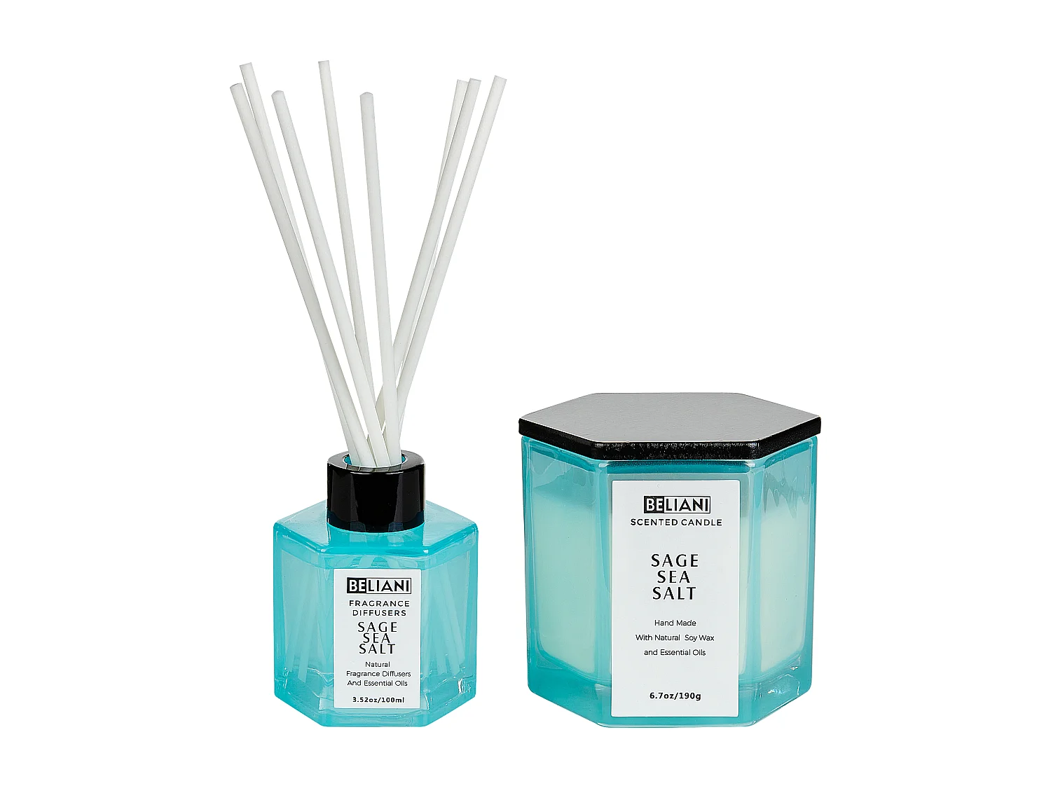 Bougie parfumée avec diffuseur CLASSY TINT Cire de soja Notes de fraîcheur