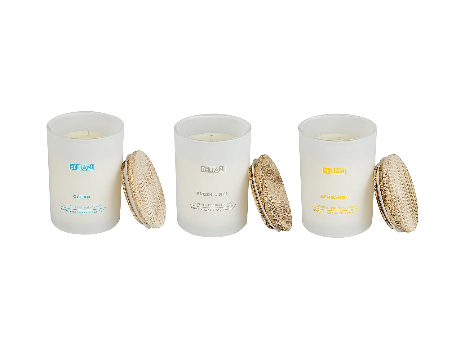 Set di 3 Candele Profumate SIMPLICITY Cera di Soia Note fruttate Note fresche