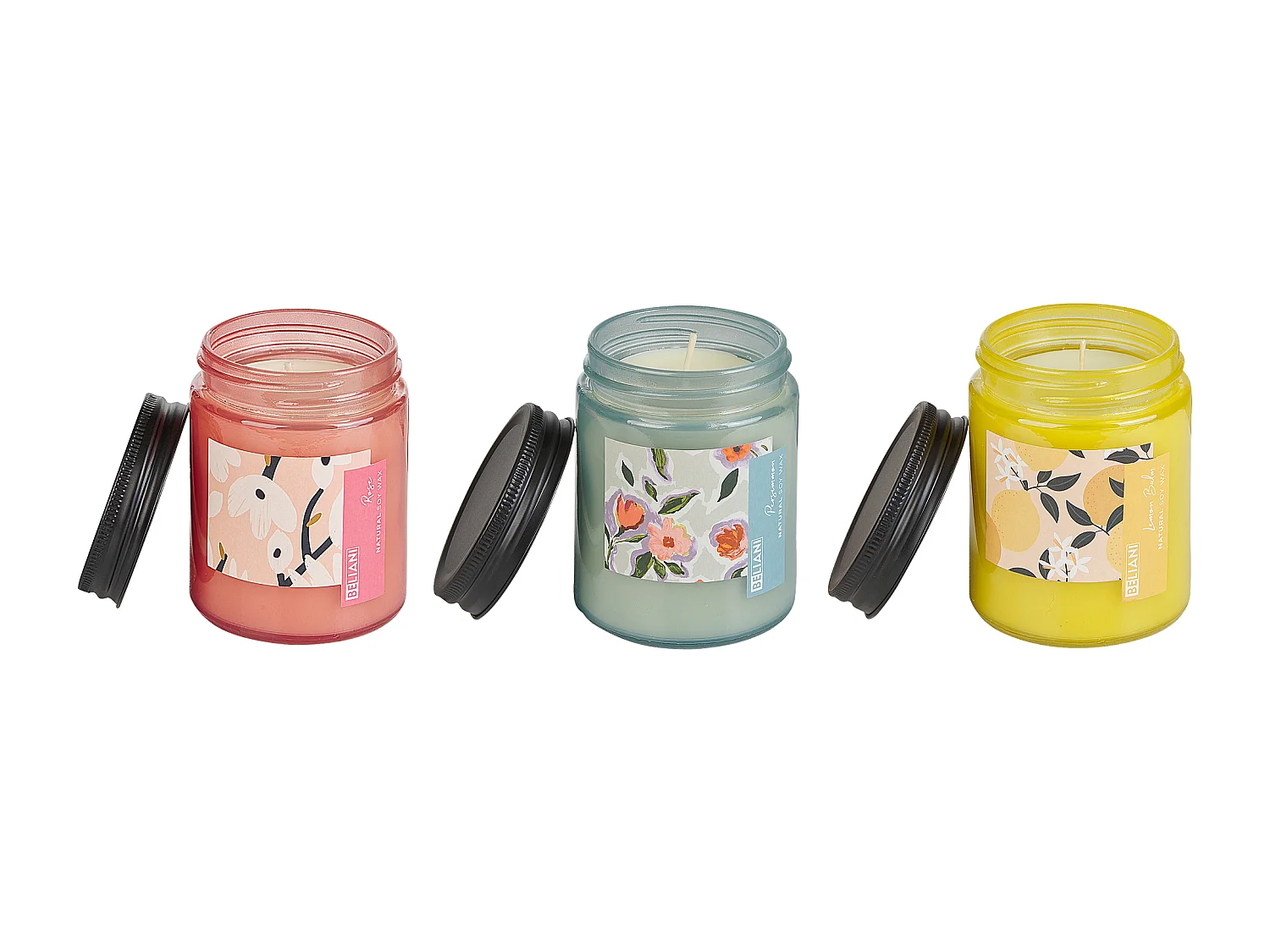 Duftkerzen 3er Set FRUITY BLOOM Sojawachs Orientalische Note Krautige Note Blumige Note