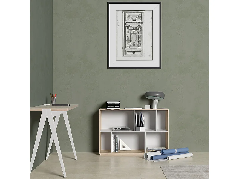 Biblioteca 2 prateleiras - A80cm x C119cm x P32cm carvalho e branco - Nack