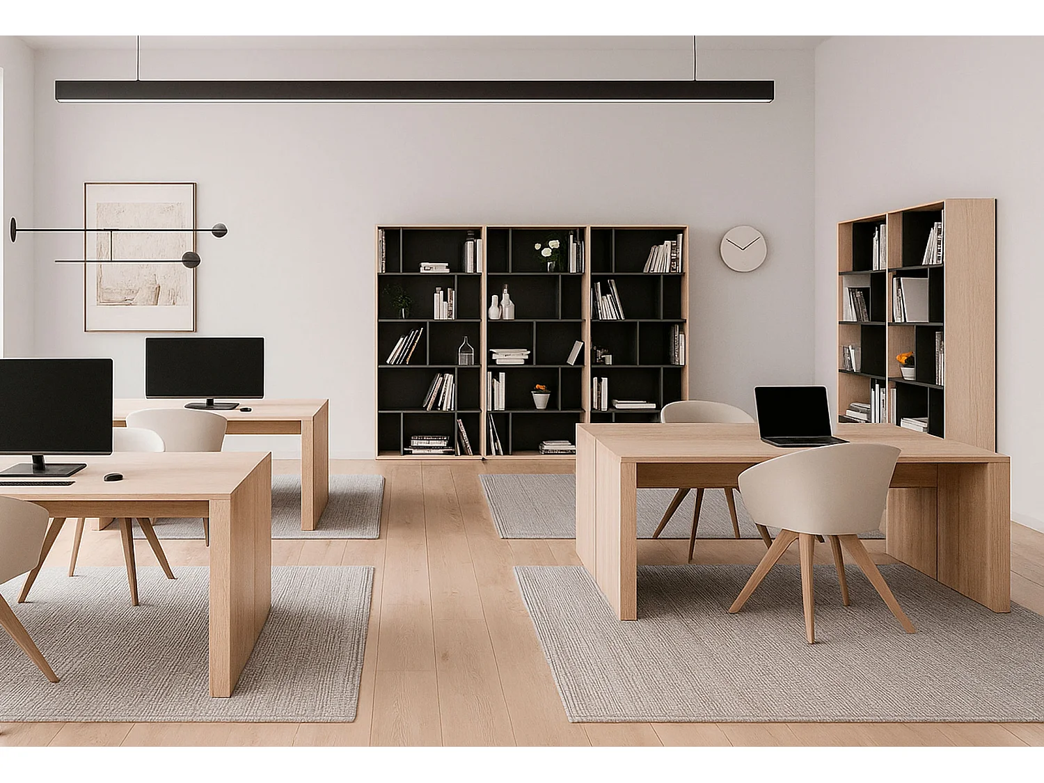 Biblioteca 5 prateleiras - A191cm x C80cm x P32cm carvalho e antracite - Nack