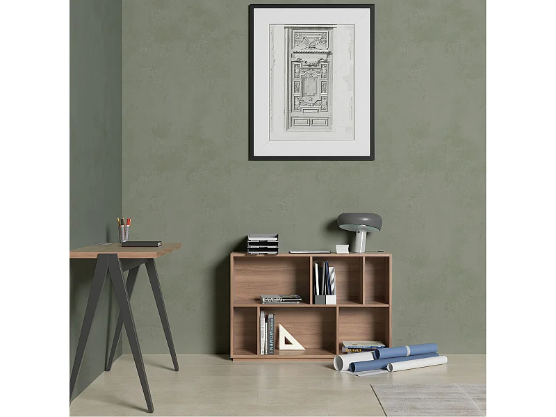 Biblioteca 2 prateleiras - A80cm x C119cm x P32cm nogueira - Nack