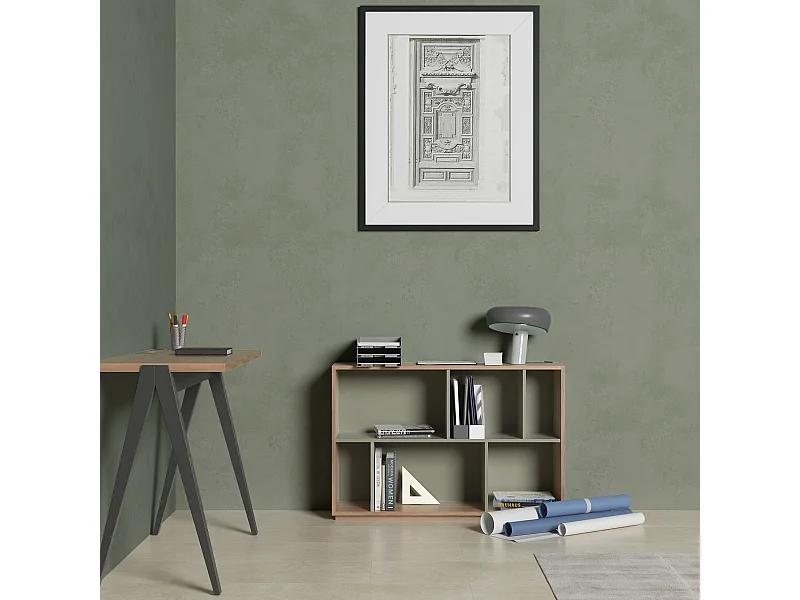 Biblioteca 2 prateleiras - A80cm x C119cm x P32cm nogueira e verde - Nack