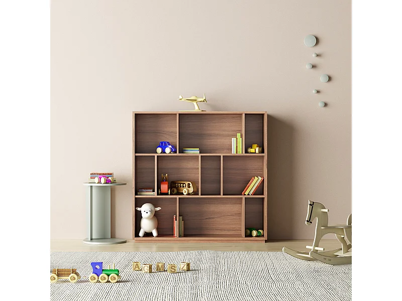 Biblioteca 3 prateleiras - A117cm x C119cm x P32cm nogueira - Nack