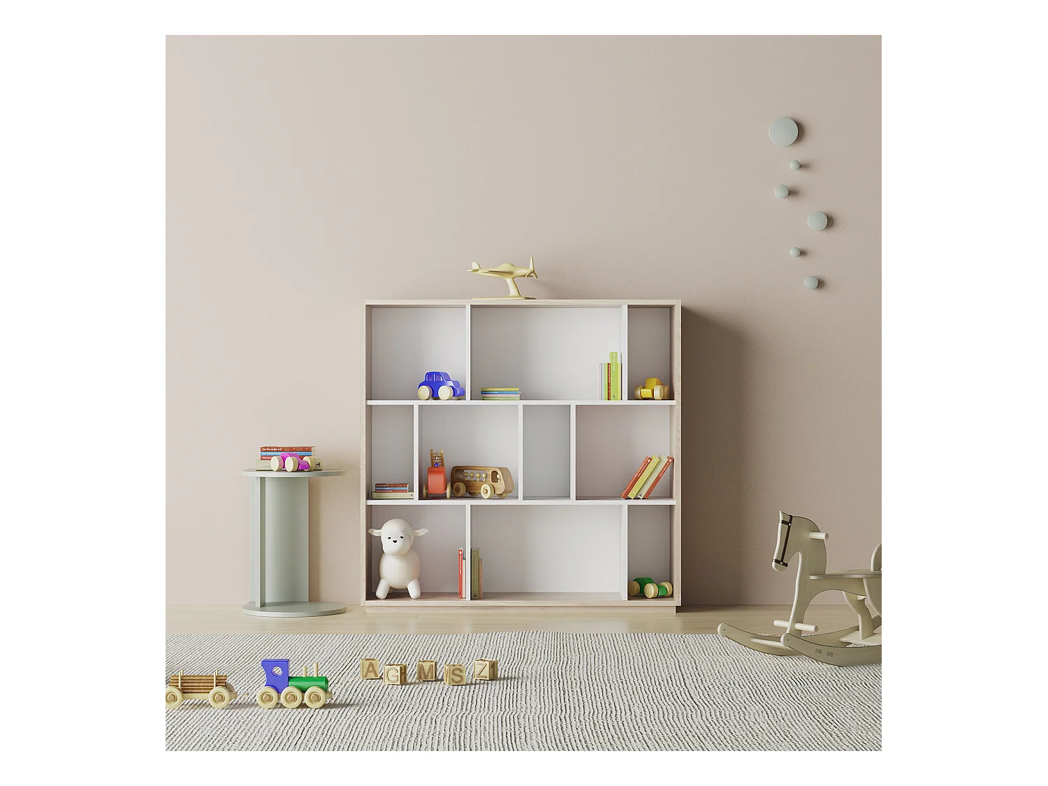 Biblioteca 3 prateleiras - A117cm x C119cm x P32cm carvalho e branco - Nack