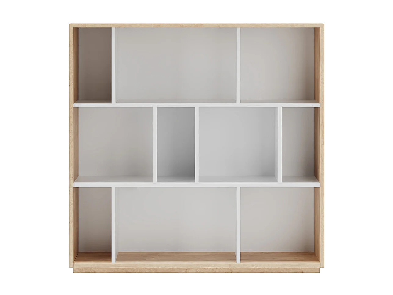 Biblioteca 3 prateleiras - A117cm x C119cm x P32cm carvalho e branco - Nack