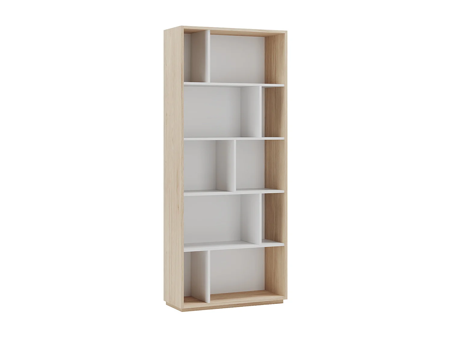 Biblioteca 5 prateleiras - A191cm x C80cm x P32cm carvalho e branco - Nack