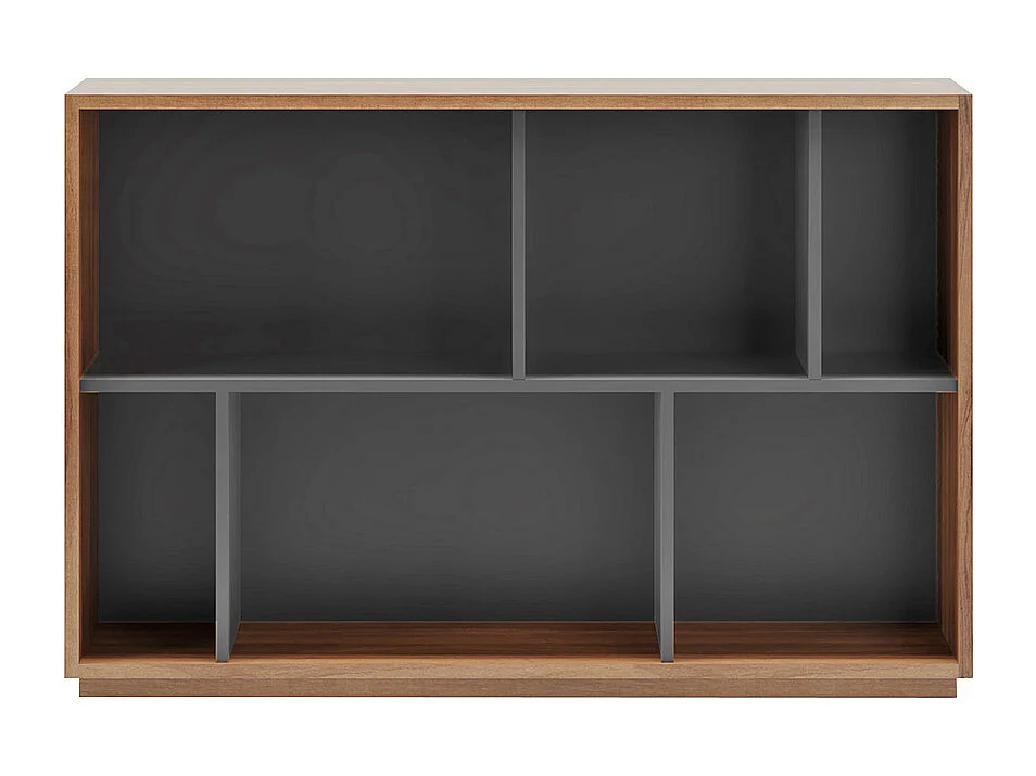 Biblioteca 2 prateleiras - A80cm x C119cm x P32cm nogueira e antracite - Nack