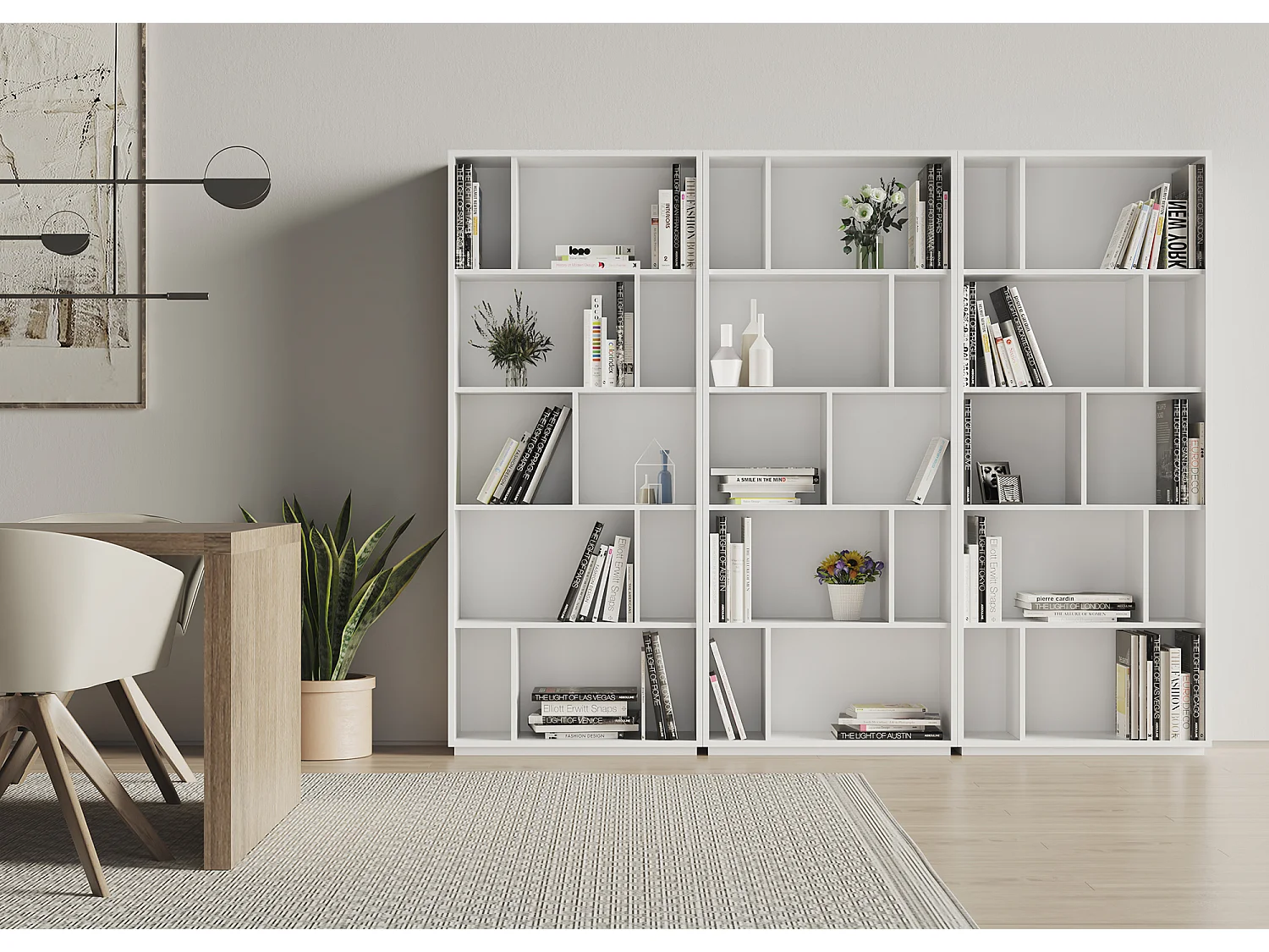 Biblioteca 5 prateleiras - A191cm x C80cm x P32cm branco - Nack