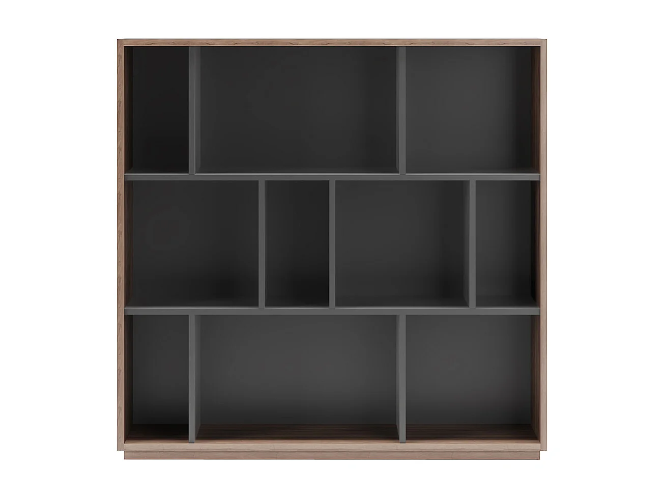 Biblioteca 3 prateleiras - A117cm x C119cm x P32cm nogueira e antracite - Nack