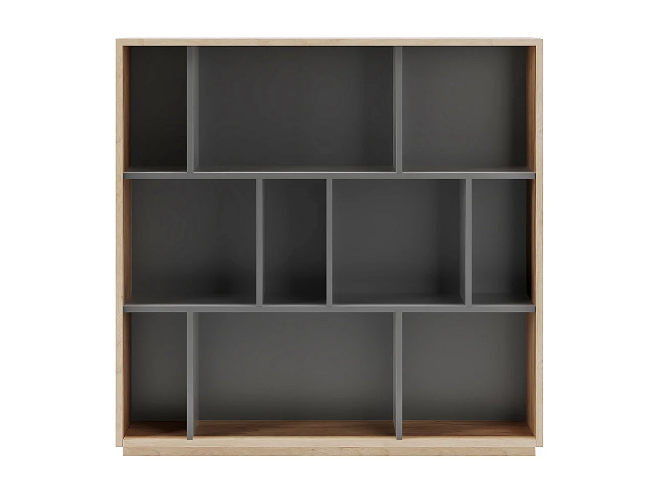 Biblioteca 3 prateleiras - A117cm x C119cm x P32cm carvalho e antracite - Nack