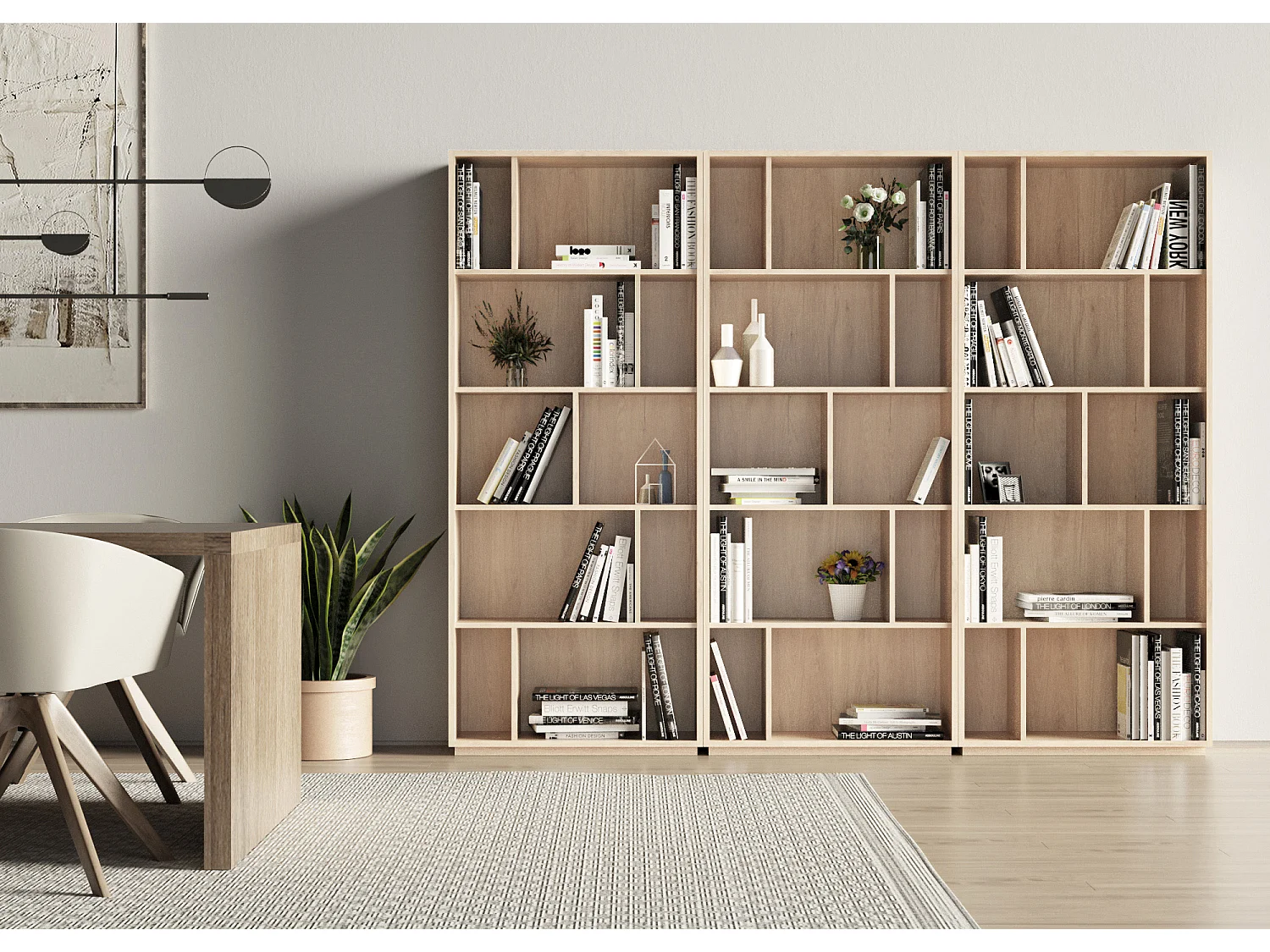 Biblioteca 5 prateleiras - A191cm x C80cm x P32cm carvalho - Nack