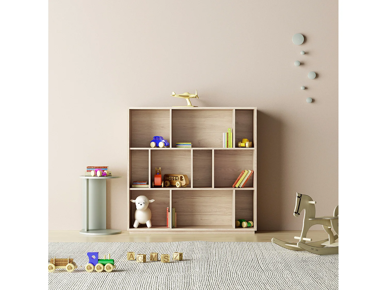 Biblioteca 3 prateleiras - A117cm x C119cm x P32cm carvalho - Nack