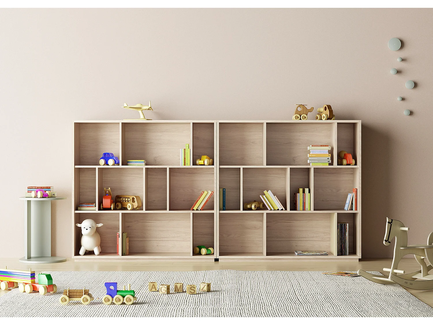 Biblioteca 3 prateleiras - A117cm x C119cm x P32cm carvalho - Nack