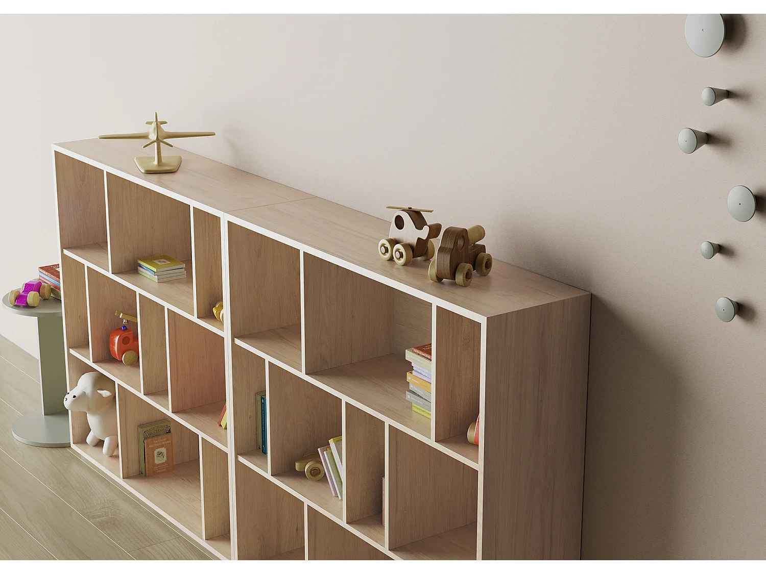 Biblioteca 3 prateleiras - A117cm x C119cm x P32cm carvalho - Nack