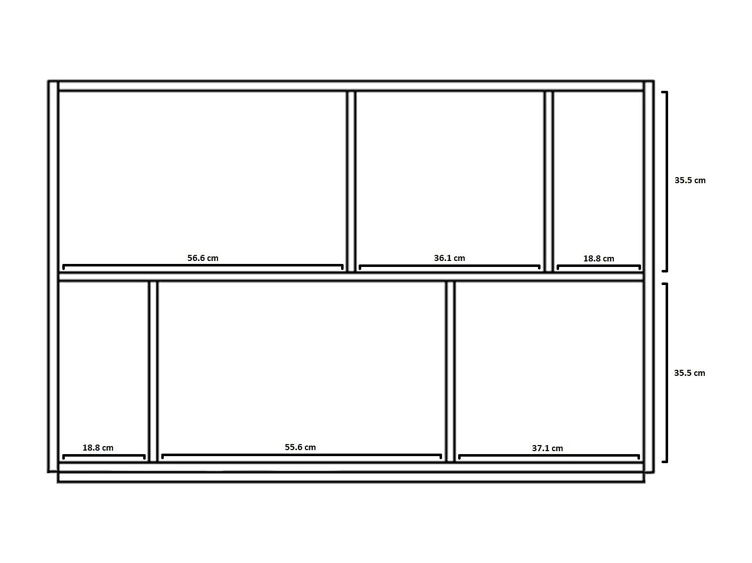 Biblioteca 2 prateleiras - A80cm x C119cm x P32cm carvalho e antracite - Nack