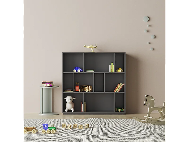 Biblioteca 3 prateleiras - A117cm x C119cm x P32cm antracite - Nack