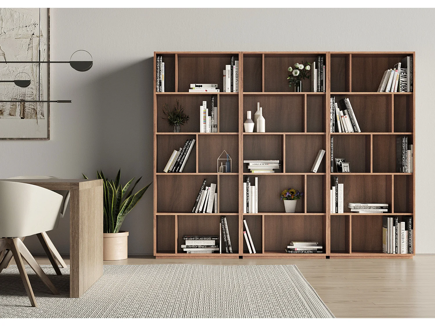 Biblioteca 5 prateleiras - A191cm x C80cm x P32cm nogueira - Nack