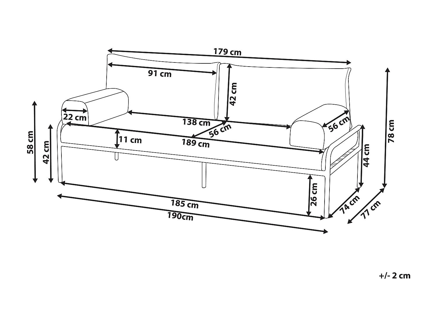 Gartensofa Aluminium beige 2-Sitzer mit Kissen wasserabweisend modern Solofra