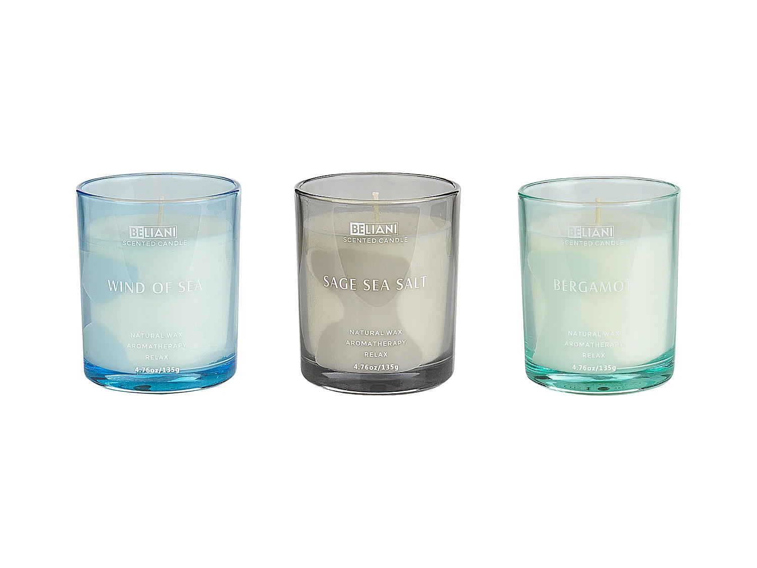 Lot de 3 bougies parfumées SHEER JOY Cire de soja Notes de fraîcheur