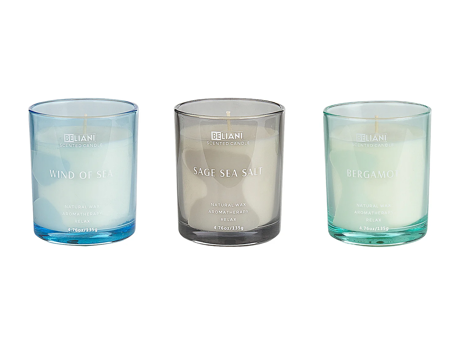 Lot de 3 bougies parfumées SHEER JOY Cire de soja Notes de fraîcheur